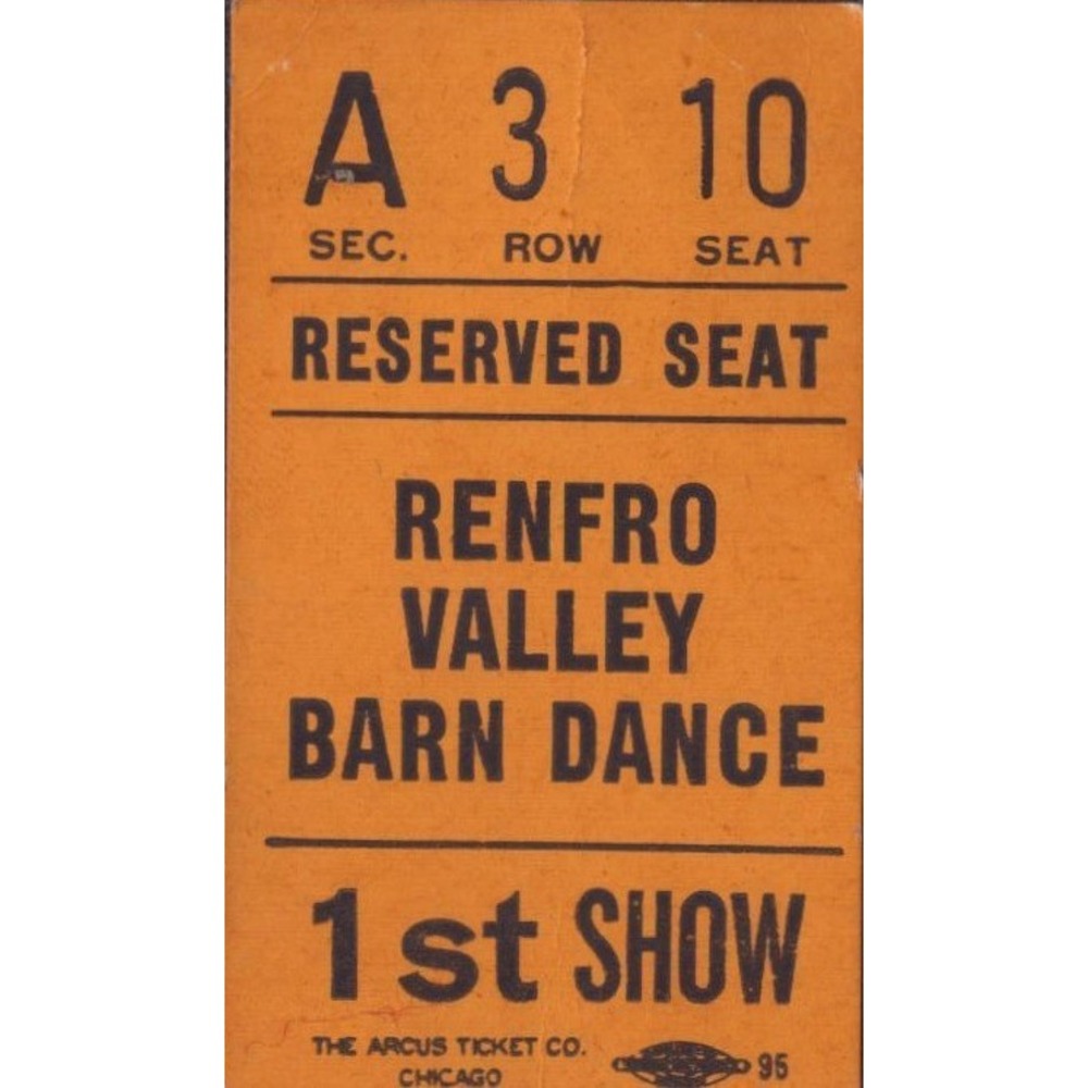 Vintage Renfro Valley Barn Dance Ticket Stubs Arcus Ticket Co Chicago Set of 2 - Picture 3 of 5